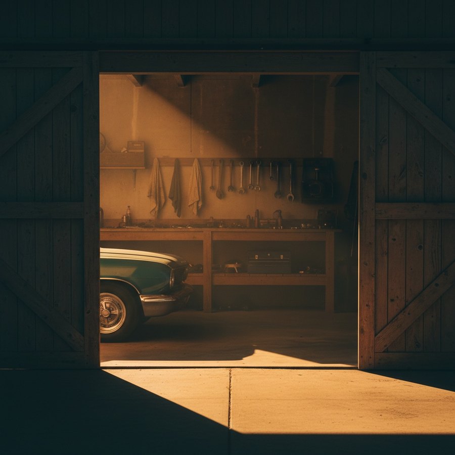 Voiture ancienne rangée dans un garage fermé et sécurisé